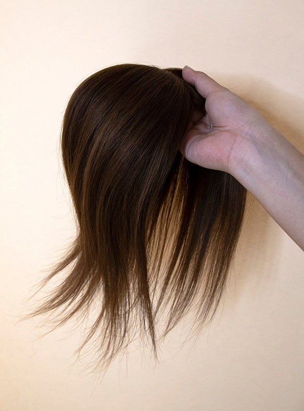 Chocolate Brown Balayage Toppers Chinese Virgin Hair - TLW011