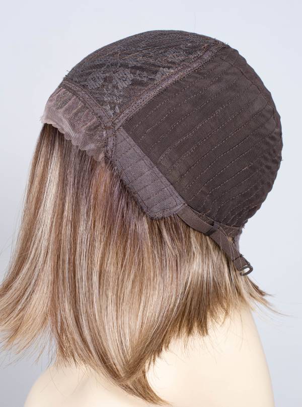 Blonde Highlight on Brown Bob Cut Small Hand Tied Synthetic Lace Wigs-SW003