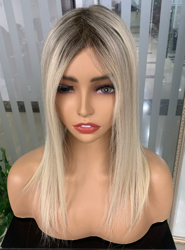 Ash Blonde Highlights Toppers Chinese Virgin Hair - TLW026