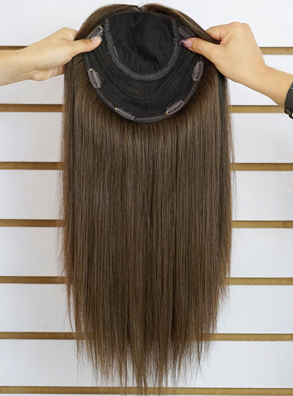 Dark Brown Toppers Chinese Virgin Hair - TLW009