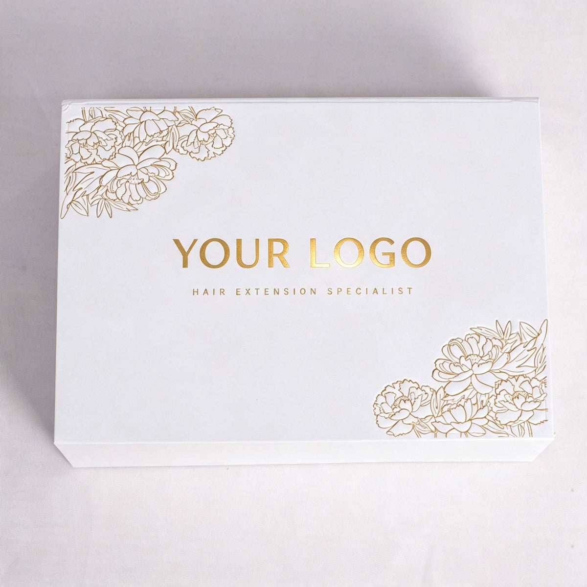 Custom Magnetic Box with Sculpted Embossing & Gold Foil Floral Design
