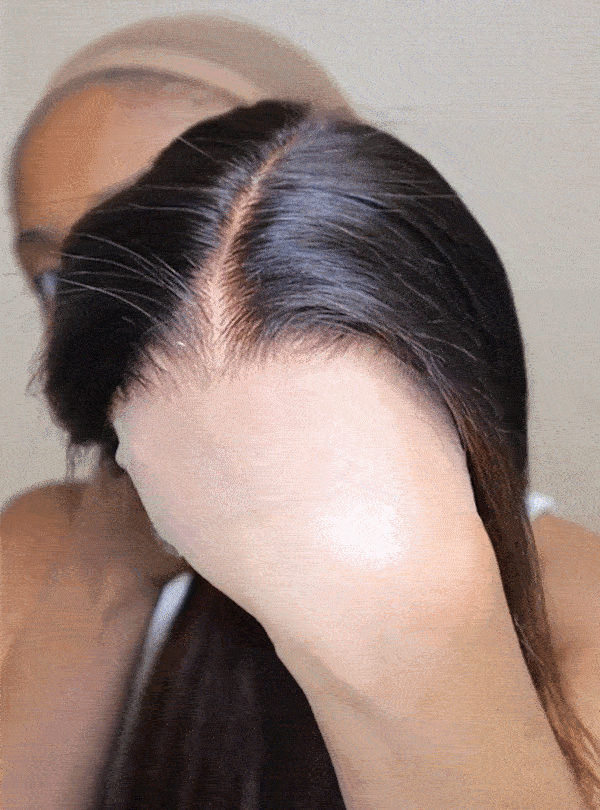 Black Hair Ombre Chocolate Brown Highlights Maxipart Glueless Lace Closure Wig - Ophair002NG-Transparent Lace