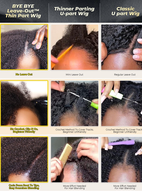 Kinky Blow-Out BYE BYE Leave-Out Thin Part Wig