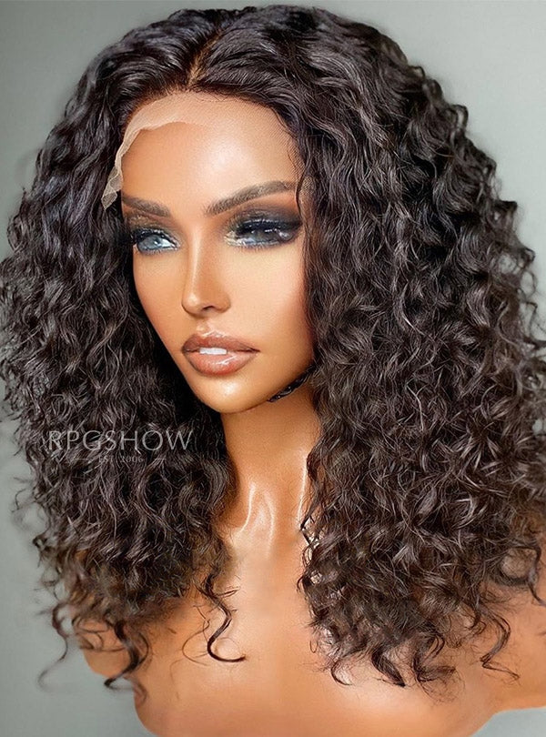 Middle Part Loose Curly Natural Human Hair 10x6 Lace Front Wigs - WigzbyCharise003