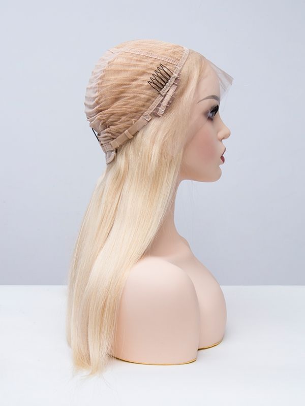 Lace Front T Part Dyeable Blonde Human Hair Wig