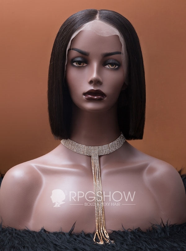 Natural Black Staight Bob Lace Front Wigs