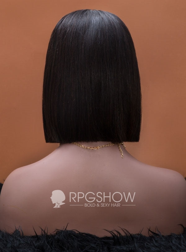 Natural Black Staight Bob Lace Front Wigs