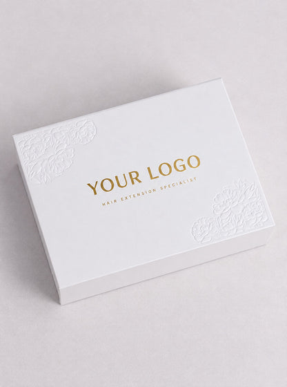 Custom Magnetic Box with Sculpted Embossing for Hair Extensions
