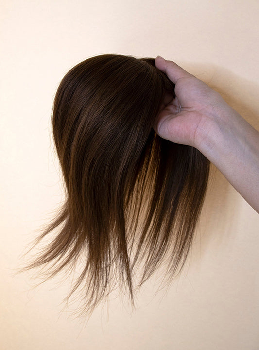 Chocolate Brown Balayage Toppers Chinese Virgin Hair - TLW011