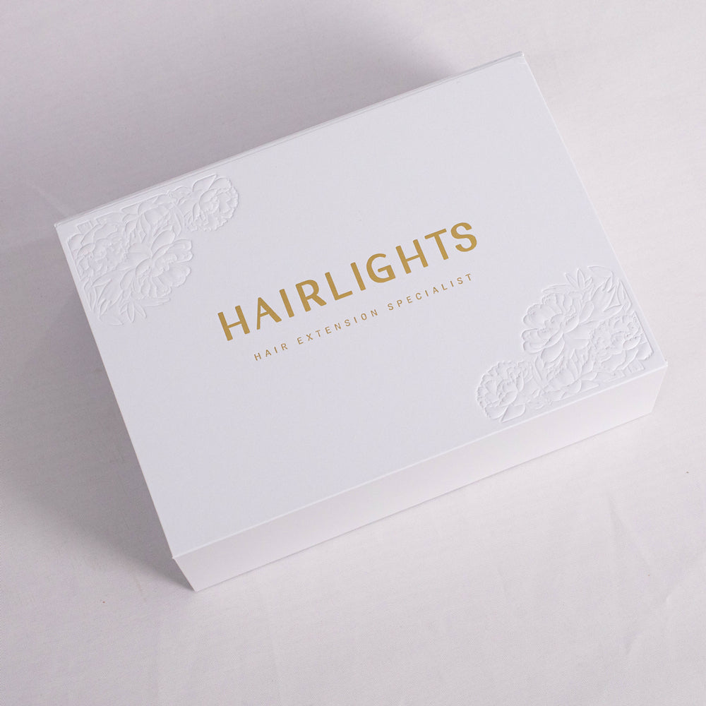 Custom Magnetic Box with Sculpted Embossing for Hair Extensions