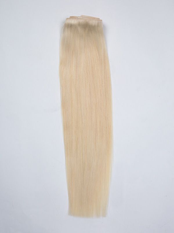 Light Color: Invisible Skinweft Clip In Weft Extensions