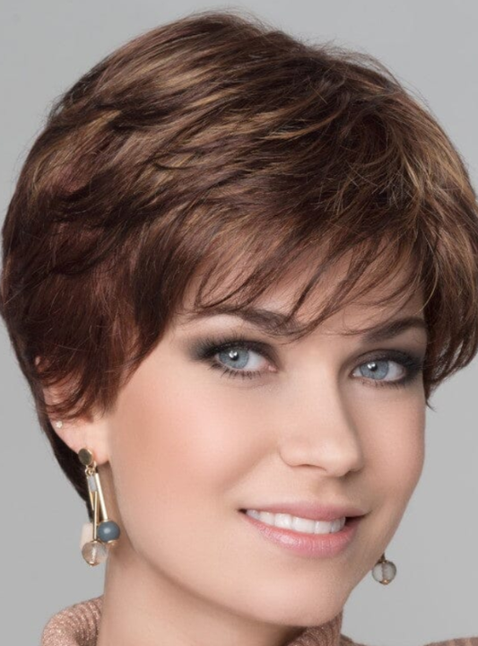 Chestnut Brown with Caramel Highlights FULL LACE Synthetic Wig-XYX09