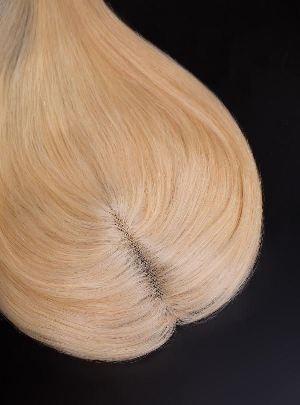 【EN STOCK】Prothèse capillaire blonde en dentelle de 35,5 cm (14 pouces) en cheveux vierges d'Afghanistan - DS01 