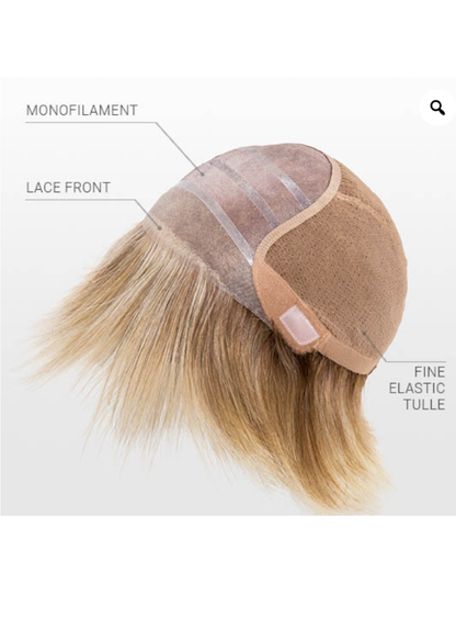 Perruque synthétique en dentelle intégrale, blond cendré beige 6''x6'', monofilament - XYX02