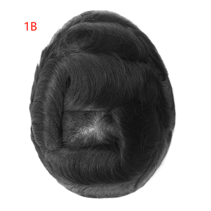 [Stock Unit] French Lace with Window-Shape Skin Base - Men's Toupee Hair System