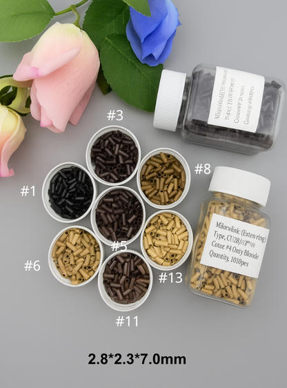 Perles annulaires en micro-tubes de cuivre de 2,8 mm