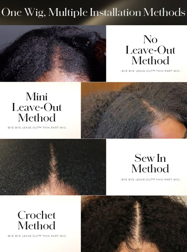 Coily BYE BYE Leave-Out Thin Part Wig