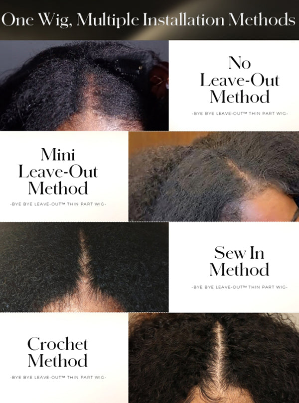 Kinky BYE BYE Leave-Out Thin Part Wig