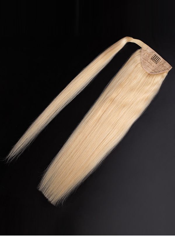 Chinese Virgin Hair Wrap-Around Ponytail Extensions-Light Color