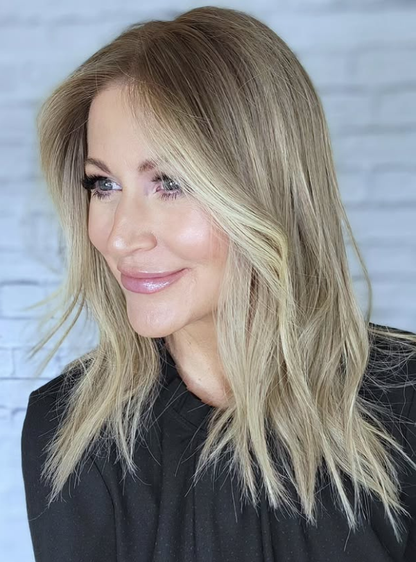 Ash Beige Blonde Highlights Toppers Chinese Virgin Hair - TLW0267