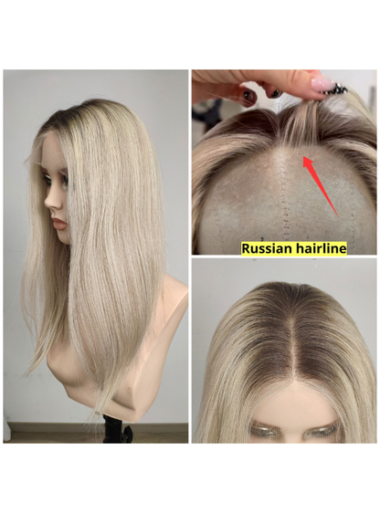 (Modèle en stock) Perruque Balayage Blond Champignon 13x6 200% - Sofiathewigstylist005