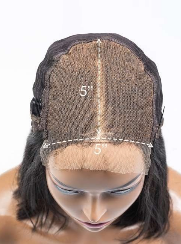 【Stock Unit】180% 5x5 Natural Black Closure Lace Front Wigs-LFS001_4