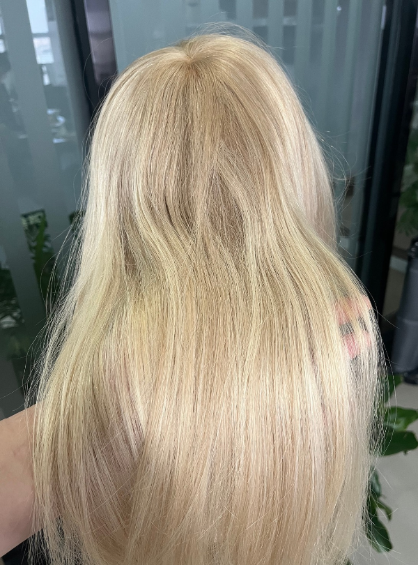 (Stock Unit) Blonde Ombre Highlights 7x8 Lace Top Toppers Chinese Virgin Hair - WL54