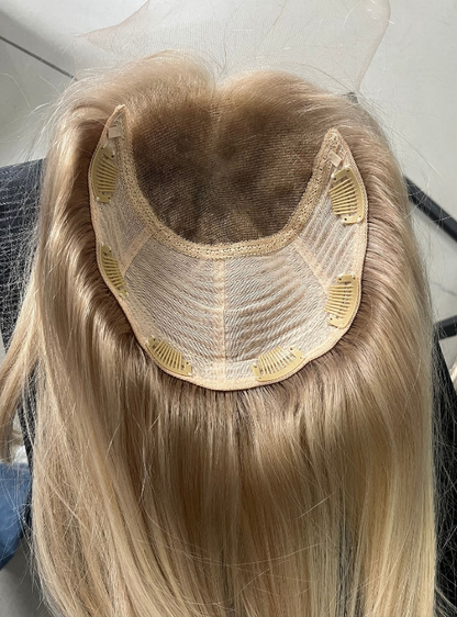 (Stock Unit) Blonde Ombre Highlights 7x8 Lace Top Toppers Chinese Virgin Hair - WL54