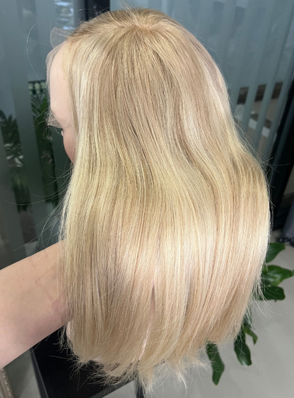 (Stock Unit) Blonde Ombre Highlights 7x8 Lace Top Toppers Chinese Virgin Hair - WL54