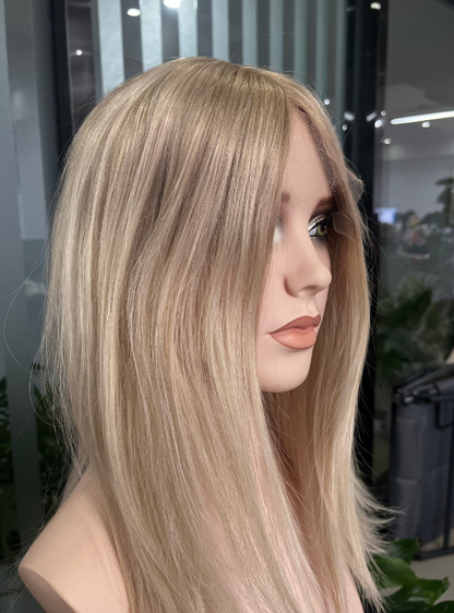 (Stock Unit) Blonde Ombre Highlights 7x8 Lace Top Toppers Chinese Virgin Hair - WL54