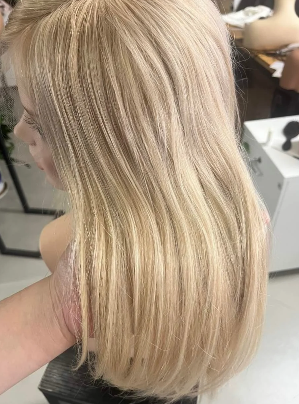 (Stock Unit) Blonde Ombre Highlights 7x8 Lace Top Toppers Chinese Virgin Hair - WL54