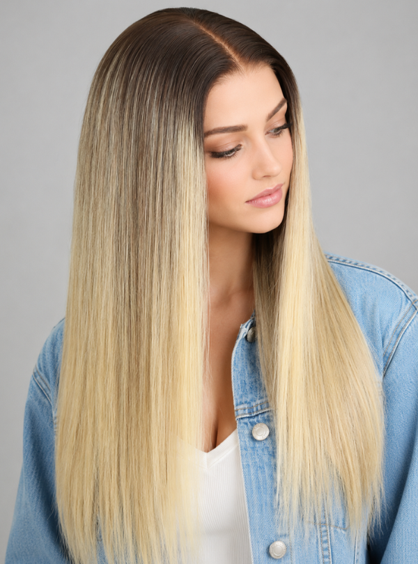 (stock unit) 10x6 Lace Front Blonde Ombre Wigs-WL48