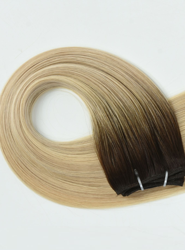 Extensions de cheveux vierges birmans 100 g, tissées à la machine - Couleur ombrée