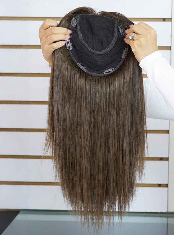 Dark Brown Toppers Chinese Virgin Hair - TLW009