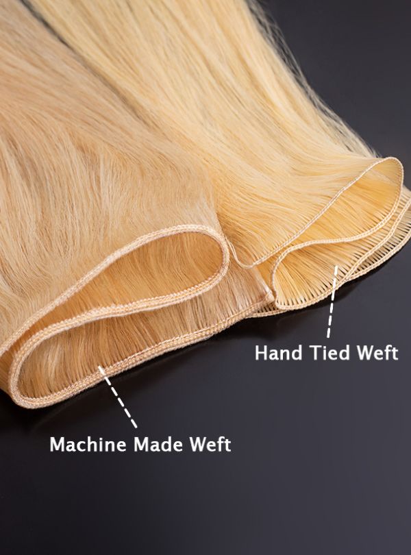 Light Color: Chinese Virgin Hair 100g Hand-Tied  Weft Extensions
