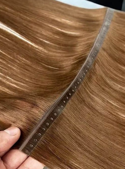 Dark Color: Brazilian Virgin Hair Invisible Hole PU Weft Butterfly Extension