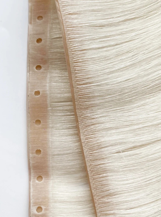Light Color: Brazilian Virgin Hair Invisible Hole PU Butterfly Weft Extension