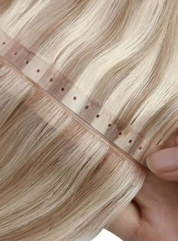 Ombre / Highlight Color: Afghanistan Virgin Hair Invisible Hole PU Butterfly Weft Extension