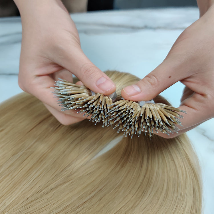 Light Color: Chinese Virgin Hair 25g Nano Tip Extensions