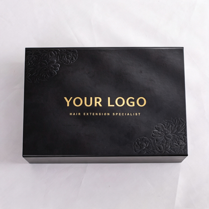 Custom Magnetic Box with Sculpted Embossing for Hair Extensions