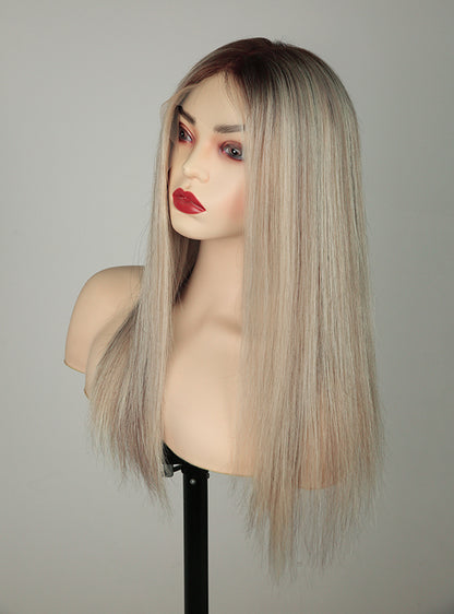 Ash Blonde Highlights Toppers Chinese Virgin Hair - TLW006