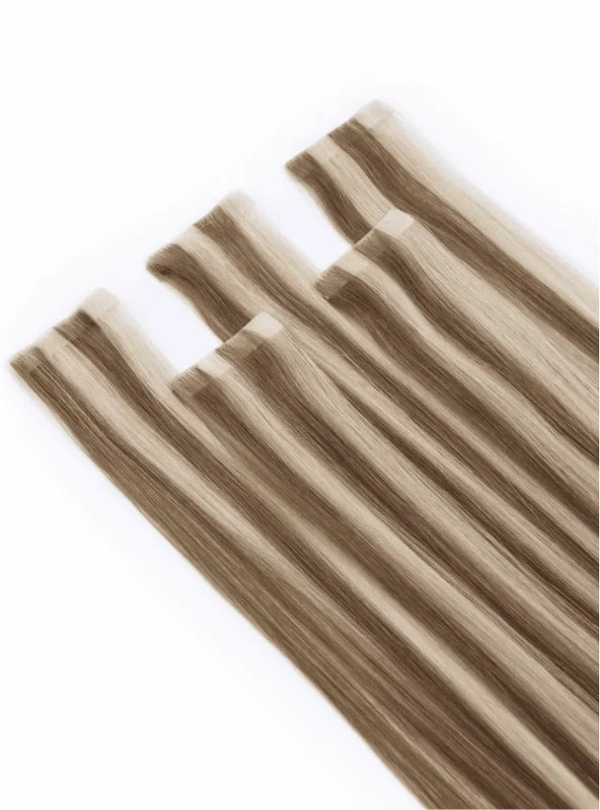 Ombre / Highlight Color: Chinese Virgin Hair 100g Invisible Skinweft Tape In Extensions