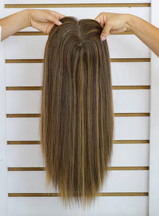 Brown Highlights Toppers Chinese Virgin Hair - TLW007