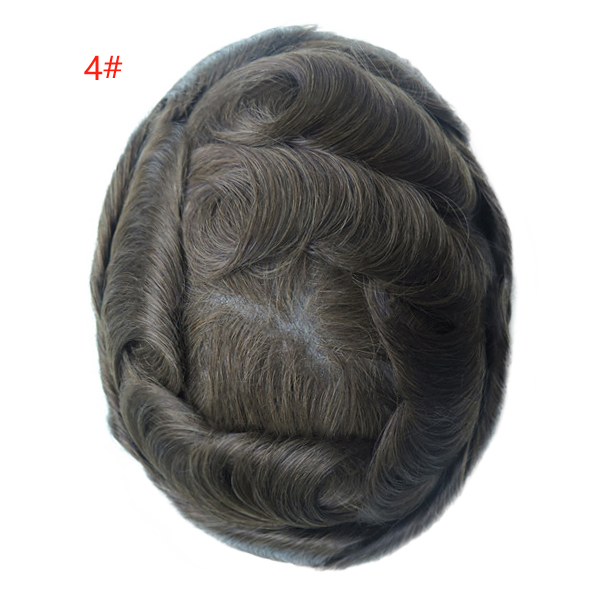 [Stock Unit] French Lace with Window-Shape Skin Base - Men's Toupee Hair System