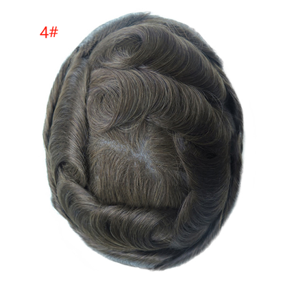[Stock Unit] French Lace with Window-Shape Skin Base - Men's Toupee Hair System