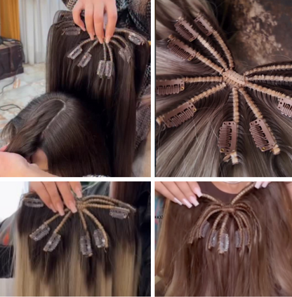 Ombre / Highlight Color: Octopus Clip In Extensions