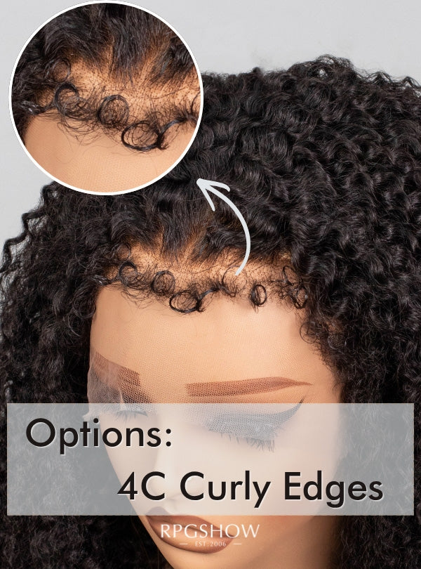 200% Side Part Caramel Blonde Balayage Curly Human Hair 13x6 Lace Front Wigs - aniccavh001