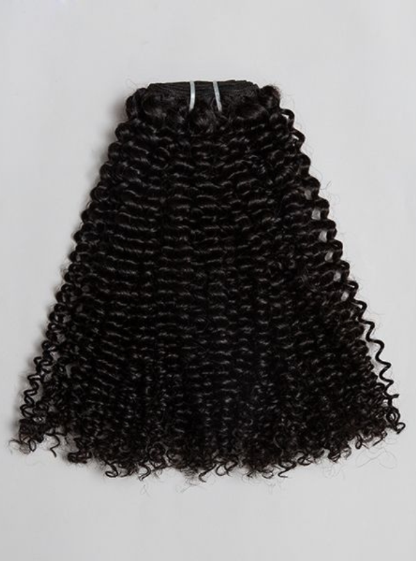 Natural Curly Wefted Hair (3b/3c) Machine Made Weft / Bundle / Weave Extensions / Brazilian Virgin Hair
