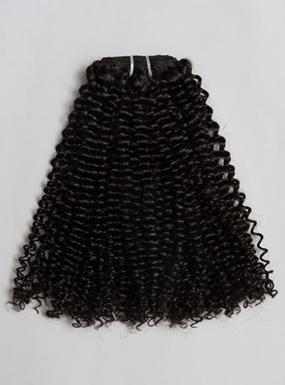 Natural Curly Wefted Hair (3b/3c) Machine Made Weft / Bundle / Weave Extensions / Brazilian Virgin Hair
