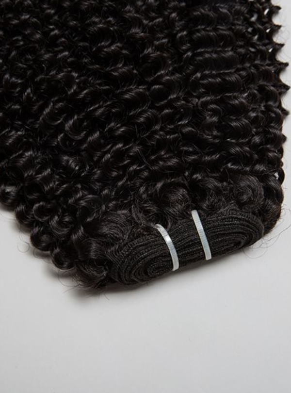 Natural Curly Wefted Hair (3b/3c) Machine Made Weft / Bundle / Weave Extensions / Brazilian Virgin Hair